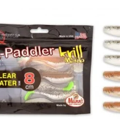 Quantum Q-Paddler Power Packs Clear Water Mix 8cm 3,5gr Salt & Pepper UV-Tail + Sand Goby Krill
